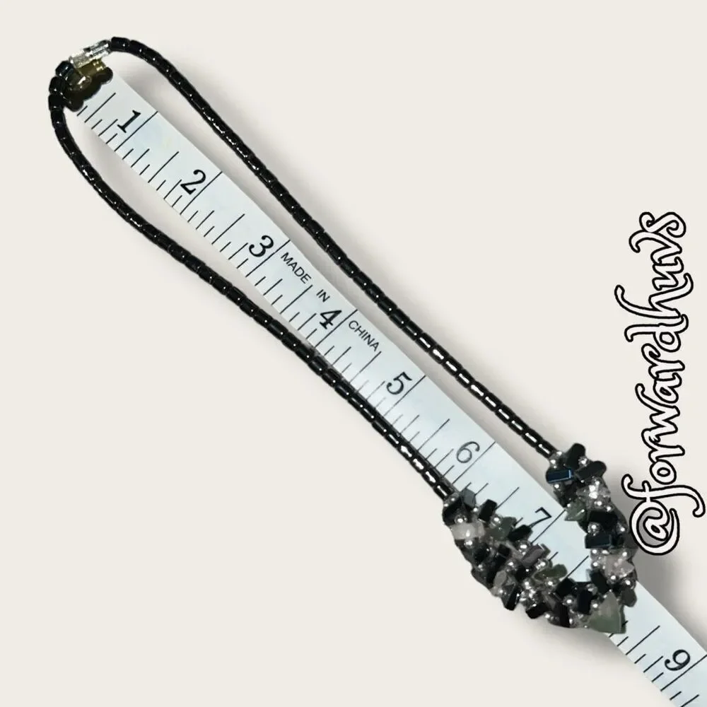 Bundle Sale 3 for $15 | Hematite Chip and Quartz Necklace – 16” with Barrel Clas